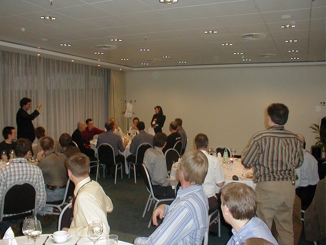 Raquel Velasco holding a speech